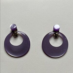Vintage Purple clip on earrings